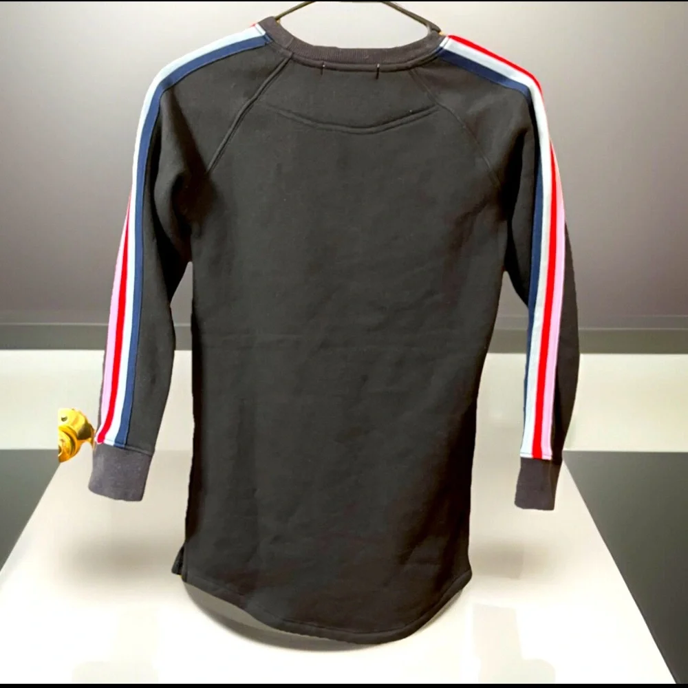 Spiritual Gangster  kids Sweatshirt  Dress Multicolor Stripes On Sleeves Graphic